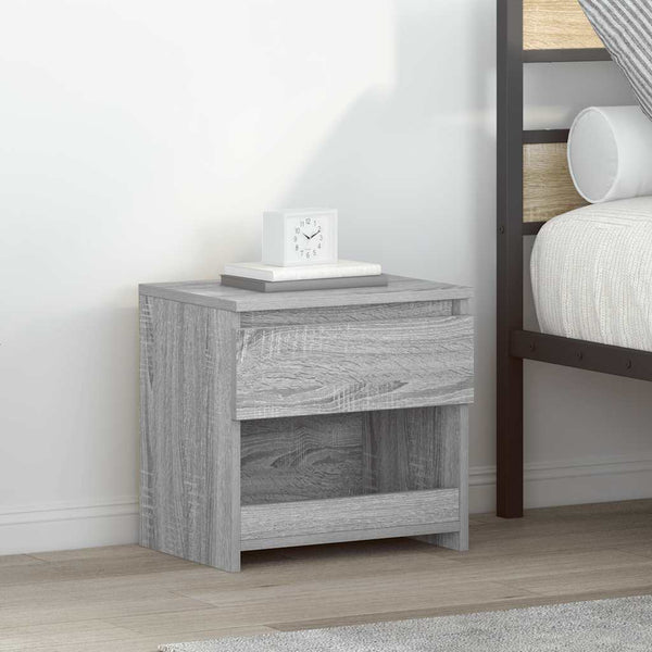 Yöpöydät 2 kpl harmaa sonoma 40x30x39 cm tekninen puu