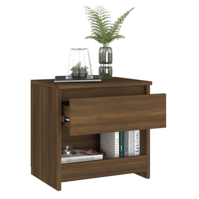 Yöpöydät 2 kpl ruskea tammi 40x30x39 cm tekninen puu