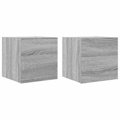 Seinäkiinnitettävät TV-kaapit 2 kpl harmaa Sonoma 30,5x30x30 cm