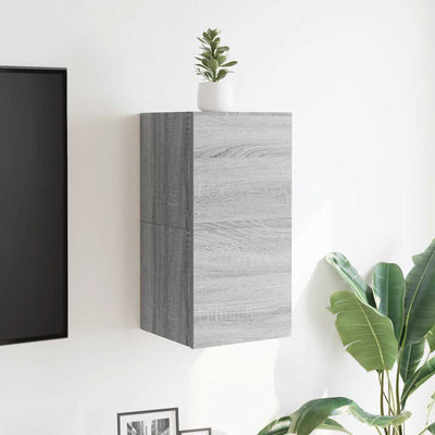 Seinäkiinnitettävät TV-kaapit 2 kpl harmaa Sonoma 30,5x30x30 cm