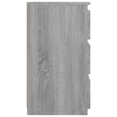 Yöpöydät 2 kpl harmaa Sonoma 40x35x62,5 cm tekninen puu
