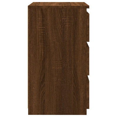 Yöpöydät 2 kpl ruskea tammi 40x35x62,5 cm tekninen puu