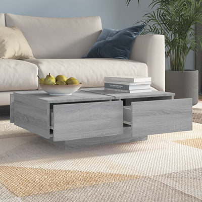 Sohvapöytä harmaa Sonoma 90x60x31 cm tekninen puu