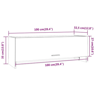 Vaatekaappi ruskea tammi 100x32,5x35 cm tekninen puu