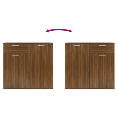 Senkki ruskea tammi 80x36x75 cm tekninen puu