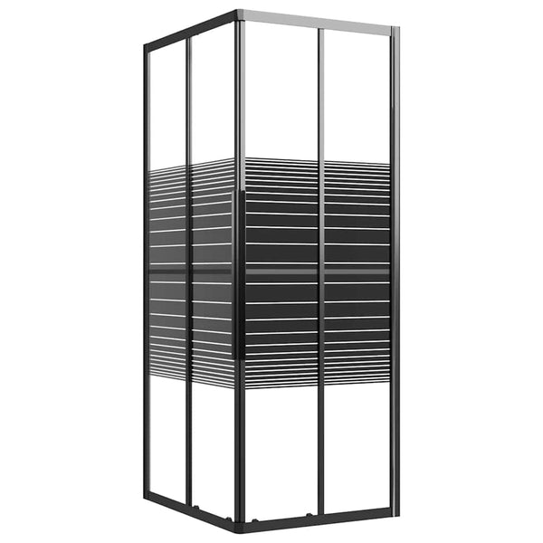 Suihkukaappi raidallinen ESG 90x70x180 cm musta