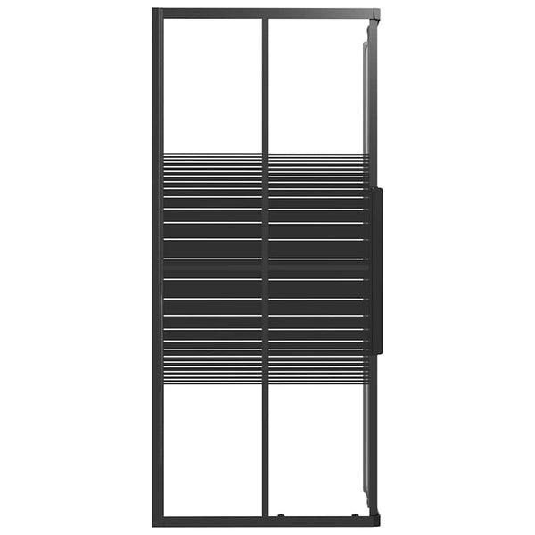 Suihkukaappi raidallinen ESG 90x70x180 cm musta