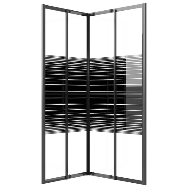 Suihkukaappi raidallinen ESG 90x70x180 cm musta