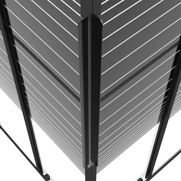 Suihkukaappi raidallinen ESG 90x70x180 cm musta