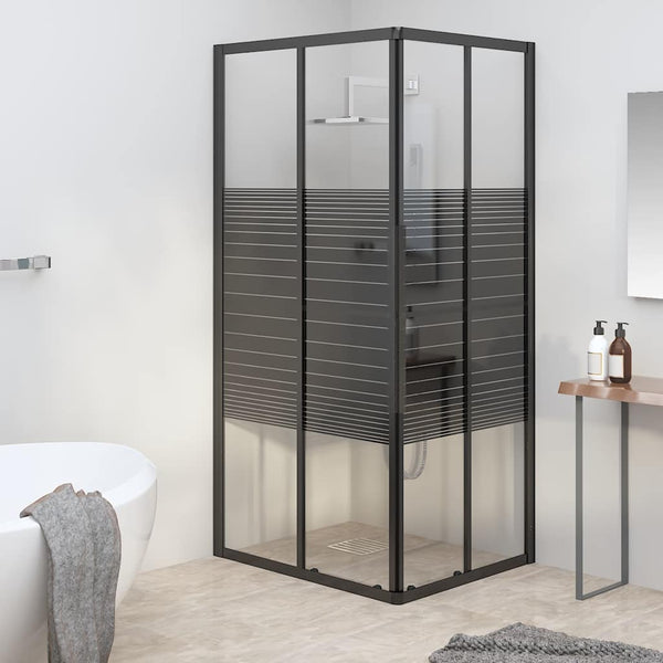 Suihkukaappi raidallinen ESG 90x70x180 cm musta