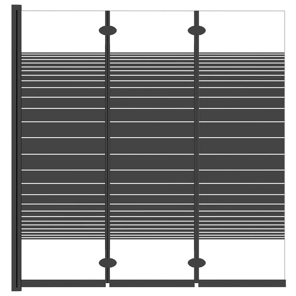 Kokoontaittuva suihkukaappi 3 paneelia 130x130 cm ESG musta