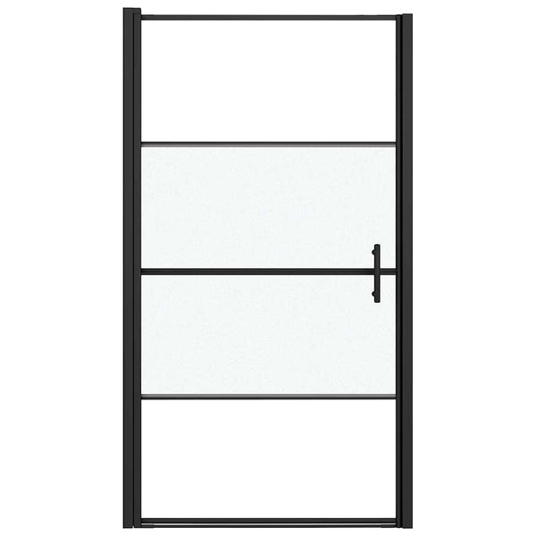 Suihkuovi 100x178 cm karkaistu puolihuurrettu lasi musta