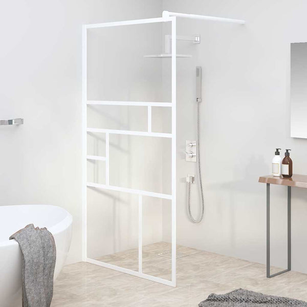 Walk-in suihkuseinä 115x195 cm ESG-lasi valkoinen