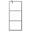 Walk-in suihkuseinäke 90x195 cm puolihuurrettu ESG-lasi musta