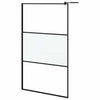 Walk-in suihkuseinäke 115x195 cm puolihuurrettu ESG-lasi musta