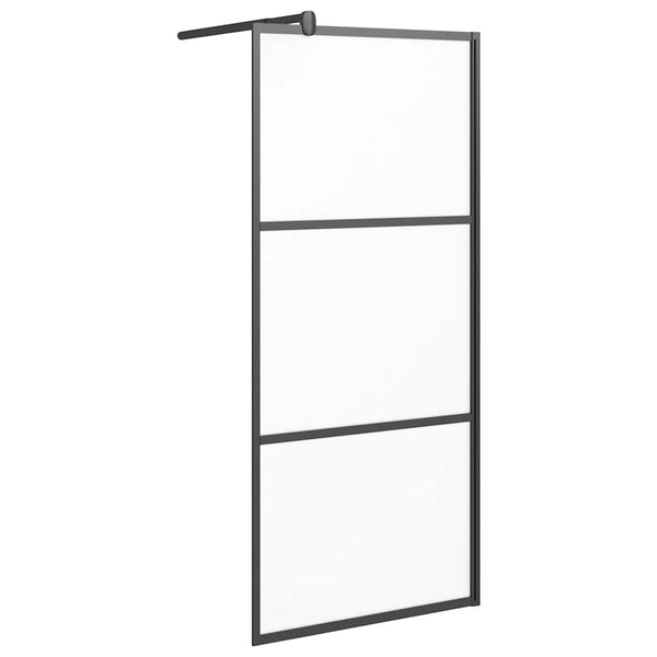 Walk-in suihkuseinäke 80x195 cm huurrettu ESG-lasi musta
