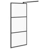 Walk-in suihkuseinäke 80x195 cm huurrettu ESG-lasi musta