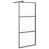 Walk-in suihkuseinäke 90x195 cm huurrettu ESG-lasi musta