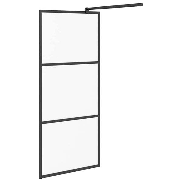 Walk-in suihkuseinäke 90x195 cm huurrettu ESG-lasi musta