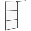 Walk-in suihkuseinäke 100x195 cm huurrettu ESG-lasi musta