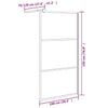 Walk-in suihkuseinäke 100x195 cm huurrettu ESG-lasi musta