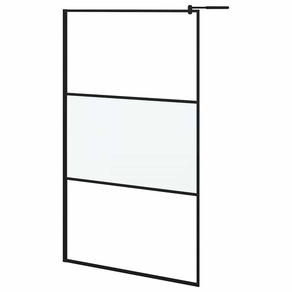 Walk-in suihkuseinäke 115x195 cm huurrettu ESG-lasi musta