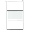 Walk-in suihkuseinäke 115x195 cm huurrettu ESG-lasi musta