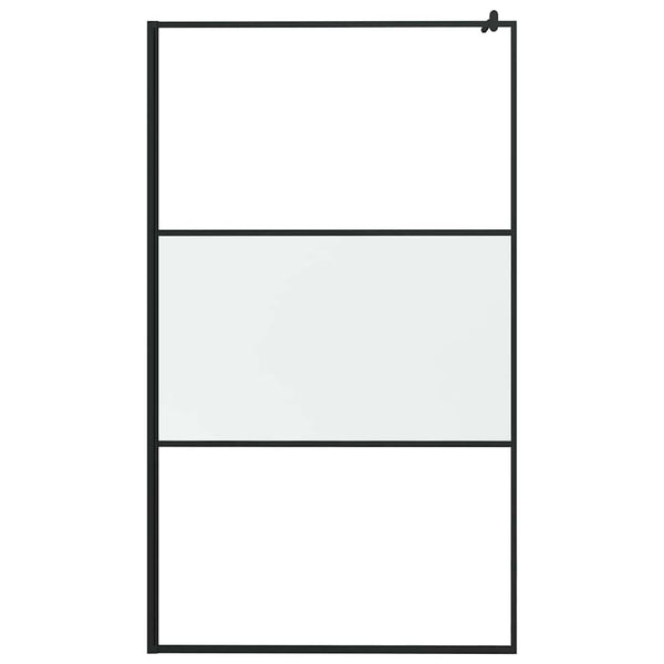 Walk-in suihkuseinäke 115x195 cm huurrettu ESG-lasi musta