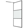 Walk-in suihkuseinäke 115x195 cm huurrettu ESG-lasi musta