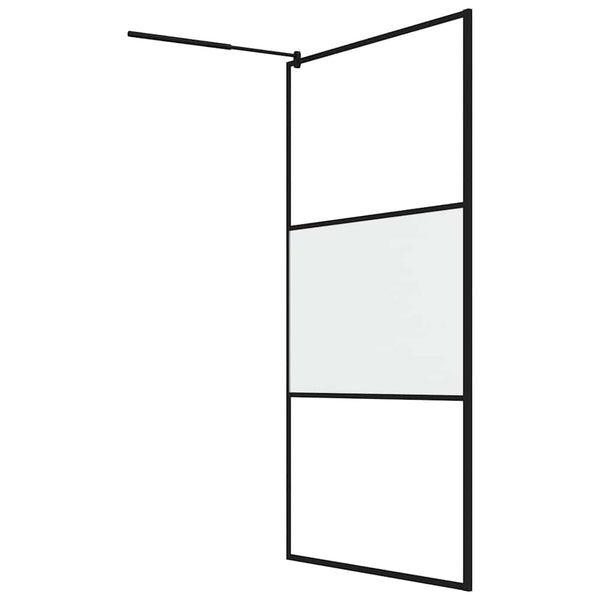 Walk-in suihkuseinäke 115x195 cm huurrettu ESG-lasi musta