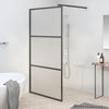 Walk-in suihkuseinäke 115x195 cm huurrettu ESG-lasi musta