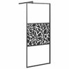 Walk-in suihkuseinäke 90x195 cm ESG-lasi kivikuvioinnilla musta