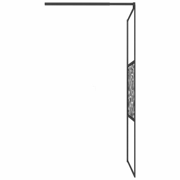 Walk-in suihkuseinäke 100x195cm ESG-lasi kivikuvioinnilla musta