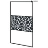 Walk-in suihkuseinäke 115x195cm ESG-lasi kivikuvioinnilla musta
