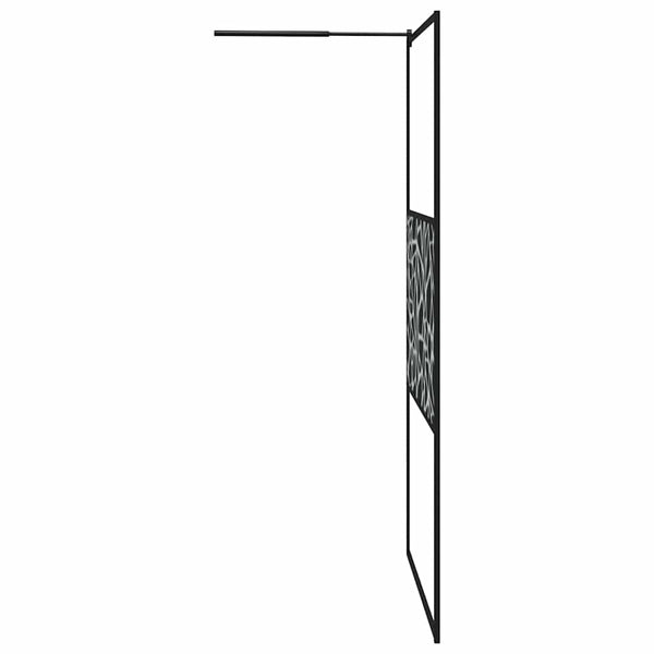 Walk-in suihkuseinäke 115x195cm ESG-lasi kivikuvioinnilla musta