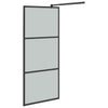 Walk-in suihkuseinäke 80x195 cm tumma ESG-lasi musta