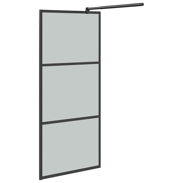 Walk-in suihkuseinäke 90x195 cm tumma ESG-lasi musta