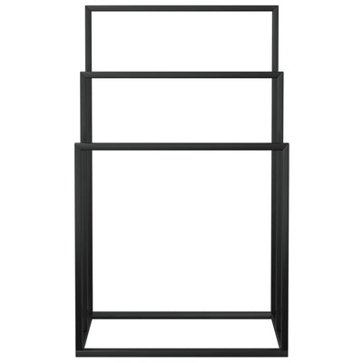 Vapaasti seisova pyyheteline musta 48x24x79 cm rauta