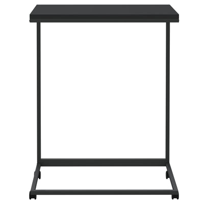 Sivupöytä pyörillä musta 55x35x70 cm tekninen puu
