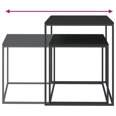 Sohvapöytäsarja Minoritilor (2 kpl puinen ja metalli)