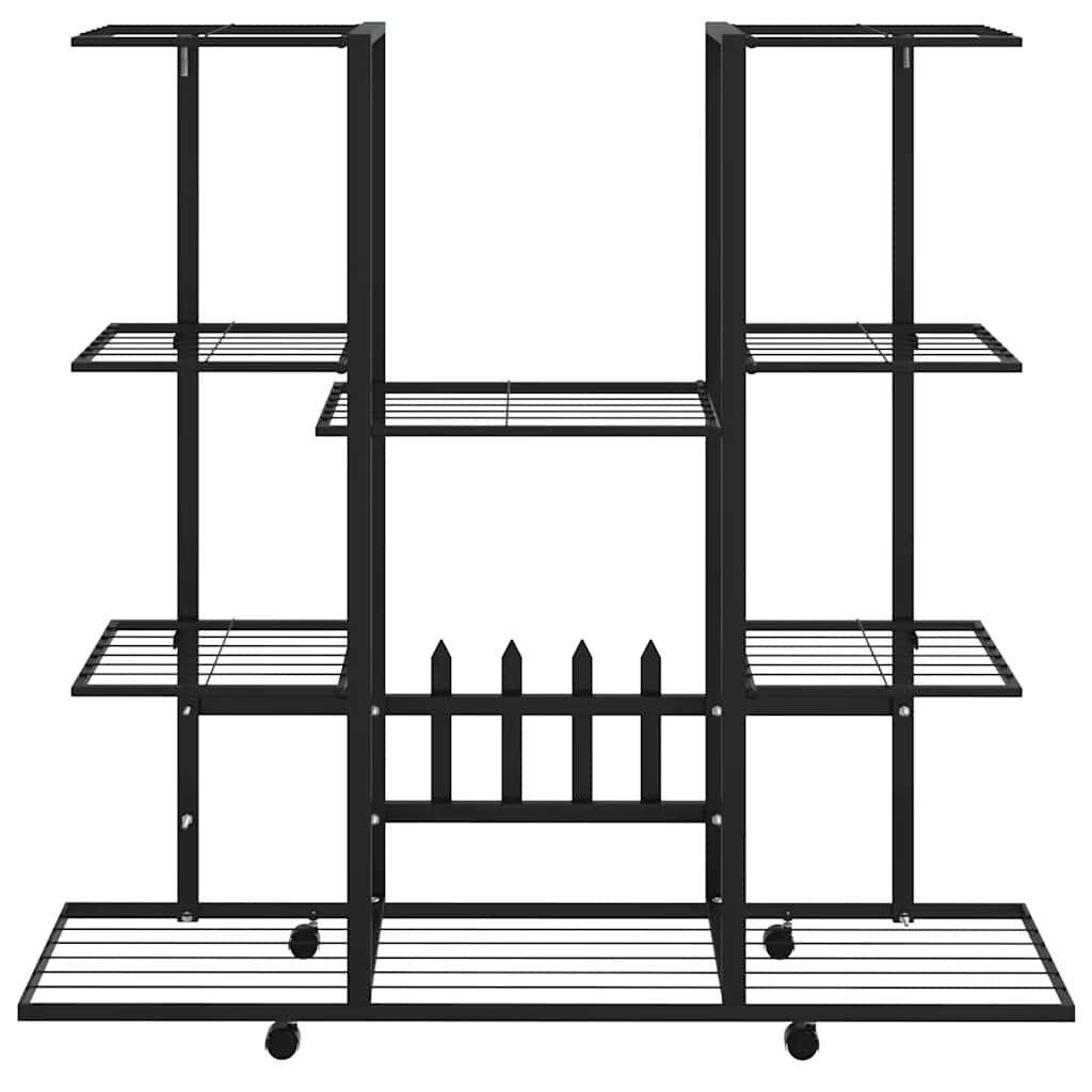 Musta kukkateline pyörillä Secan 94,5x24,5x91,5cm (rauta)
