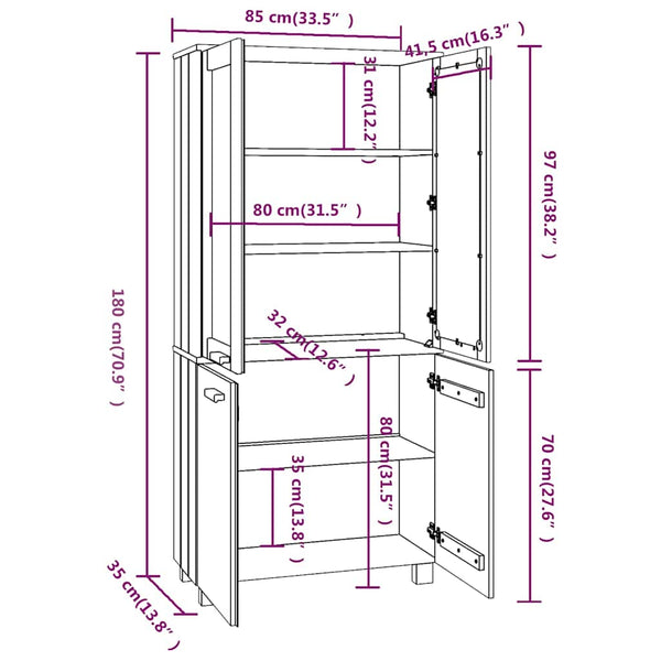 Kaappi HAMAR valkoinen täysi mänty