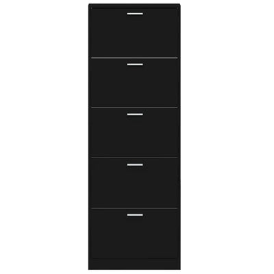 Kenkäkaappi musta 59x17x169 cm tekninen puu