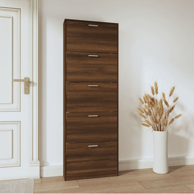 Kenkäkaappi ruskea tammi 59x17x169 cm tekninen puu