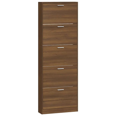 Kenkäkaappi ruskea tammi 59x17x169 cm tekninen puu