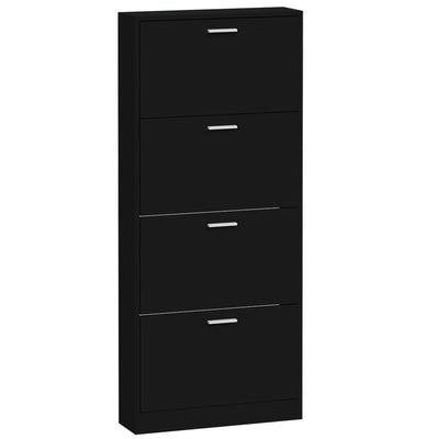 Kenkäkaappi musta 59x17x150 cm tekninen puu