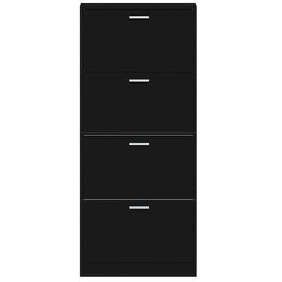 Kenkäkaappi musta 59x17x150 cm tekninen puu