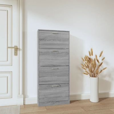 Kenkäkaappi harmaa Sonoma 59x17x150 cm tekninen puu