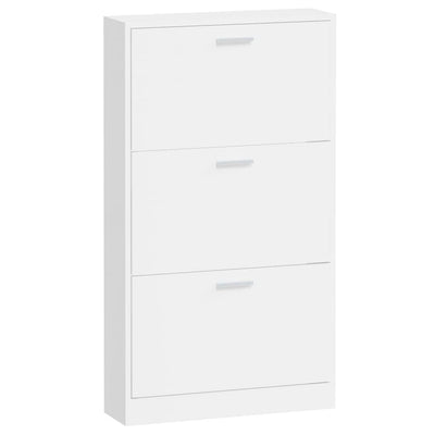 Kenkäkaappi korkeakiilto valkoinen 59x17x108 cm tekninen puu