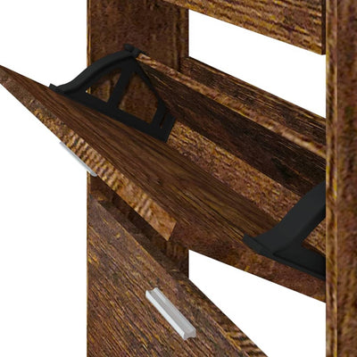 Kenkäkaappi savutammi 59x17x108 cm tekninen puu